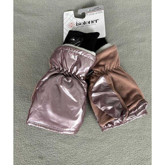 Isotoner Signature Women's Sleek Heat Flip Touchscreen Mittens L/XL Blush NWT's - Picture 2 of 8